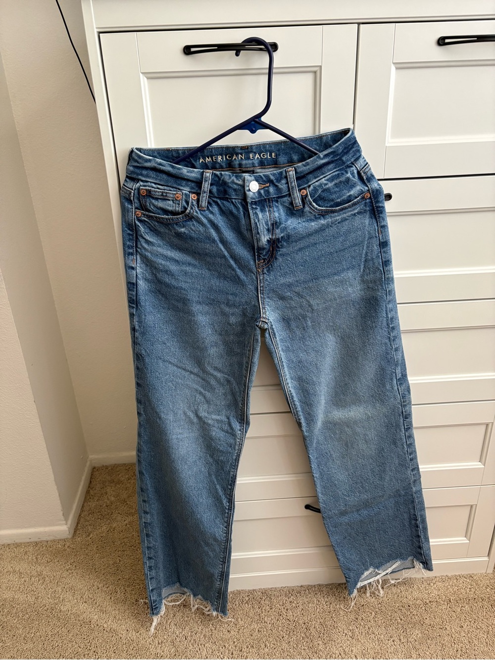American Eagle Outfitters Light Blue Straight-Leg Jeans